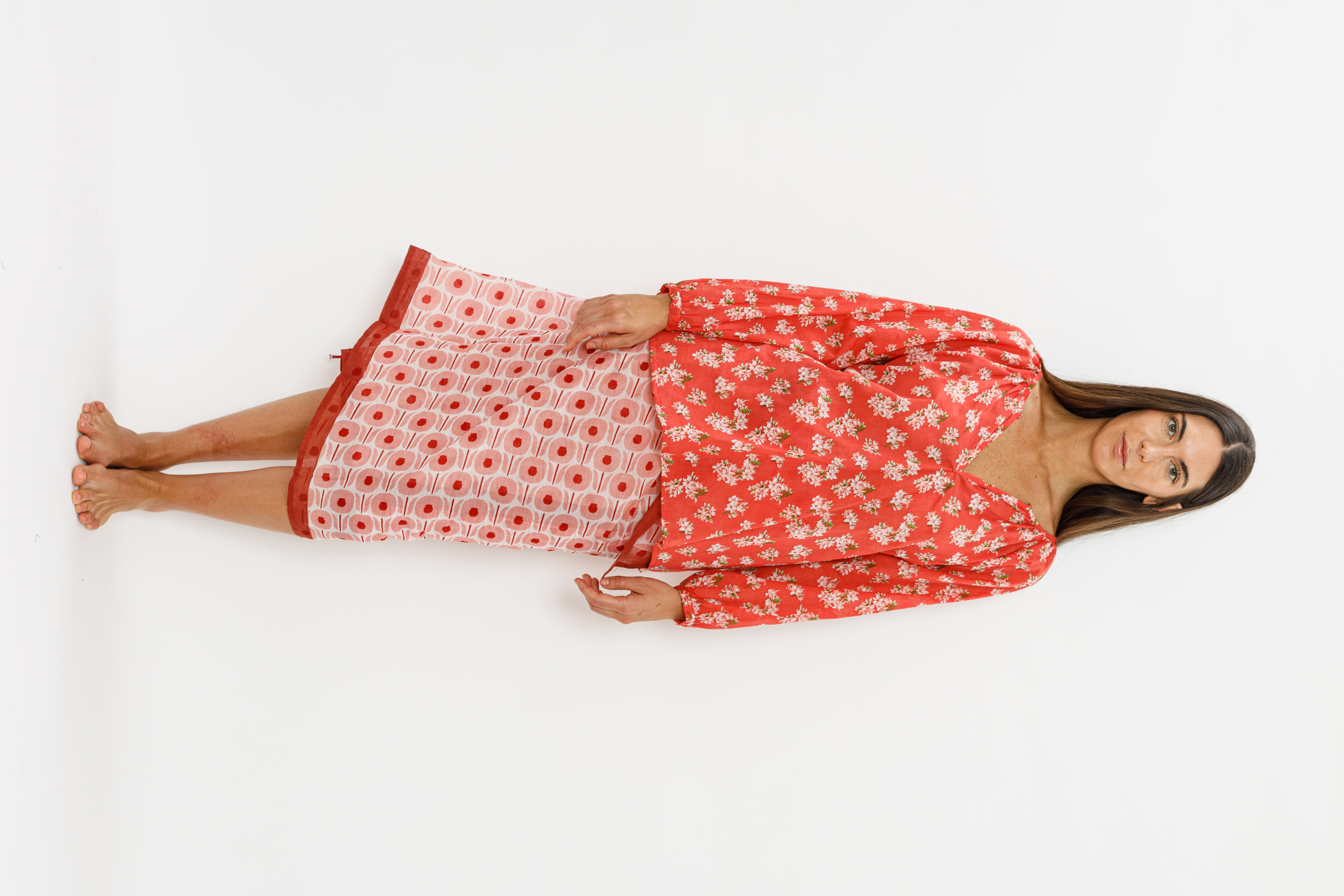 Akriti Top Flory Red