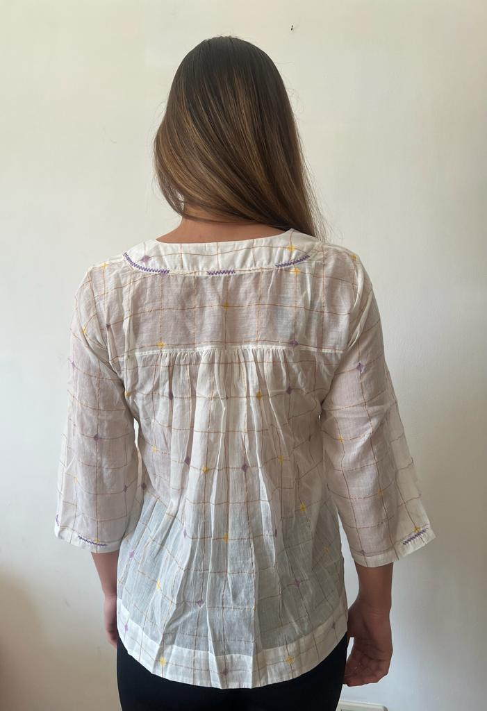 Ambar Jacket Golden Checks White