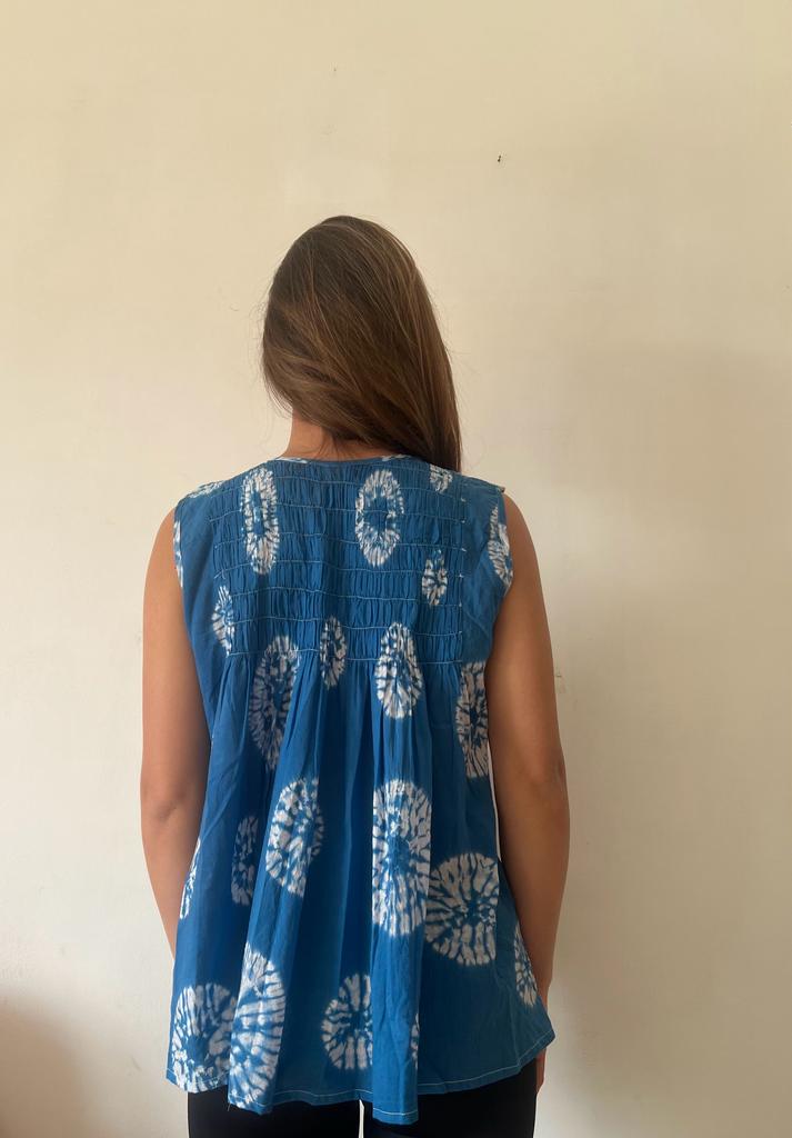 Suni Top Tie-Dye Blue detail