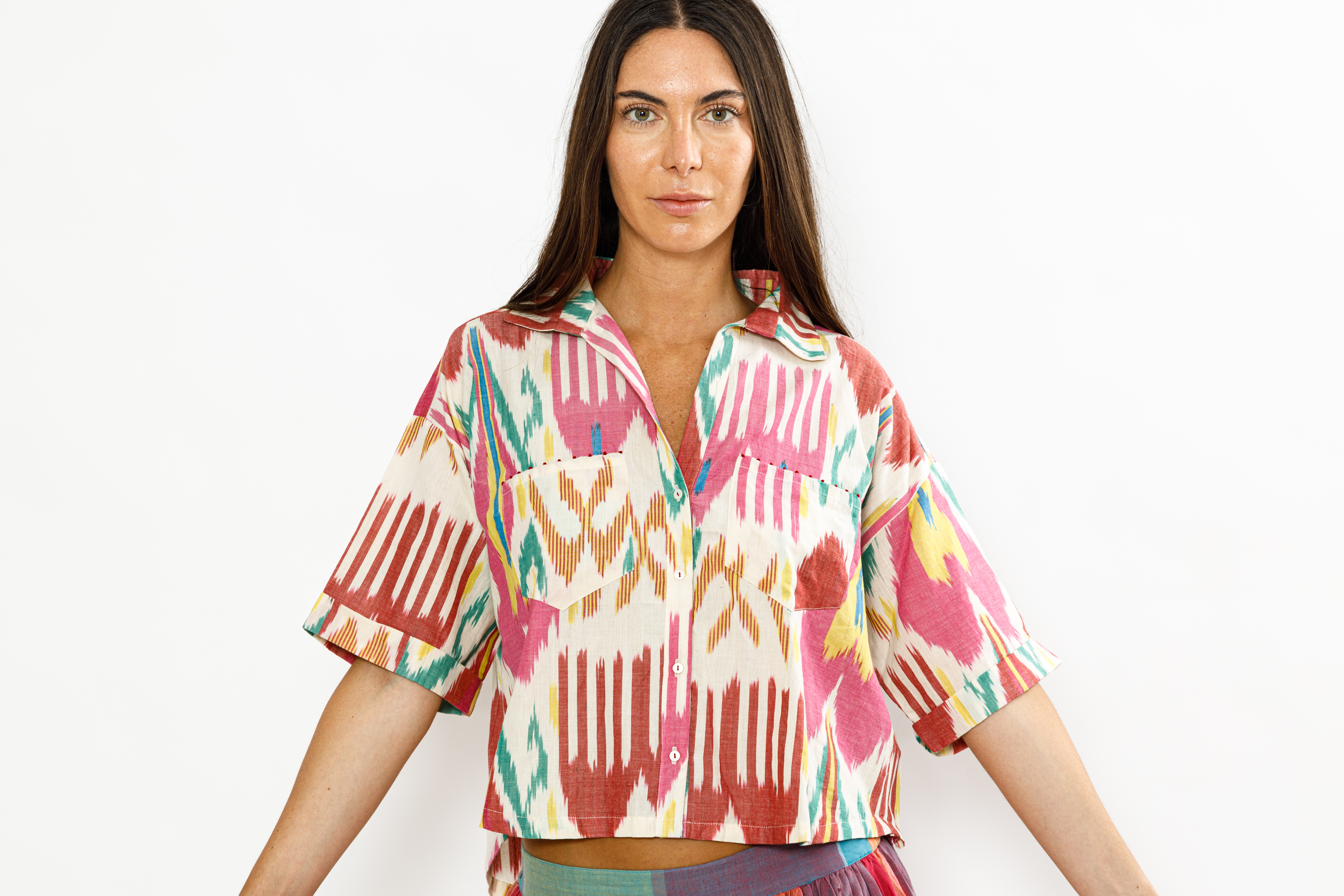 Tenzin Ikat White detail